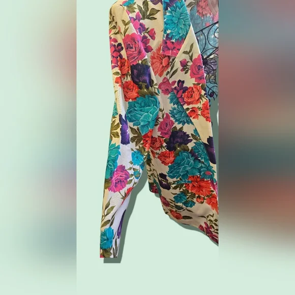 Worthington Multicolor Vintage Floral Blazer Size 10 - Picture 4 of 4